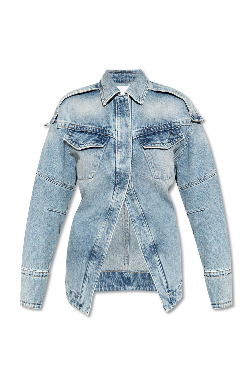 Pocket denim jacket The Attico T shirt rossa con riquadro con